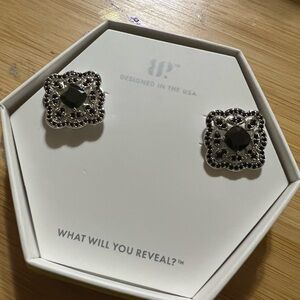 Intricate Silver and Black Earrings